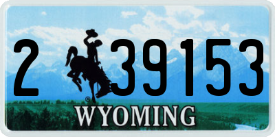 WY license plate 239153