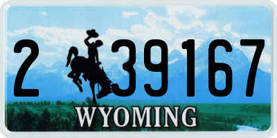 WY license plate 239167