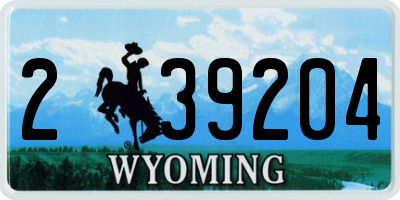 WY license plate 239204