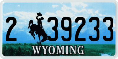 WY license plate 239233