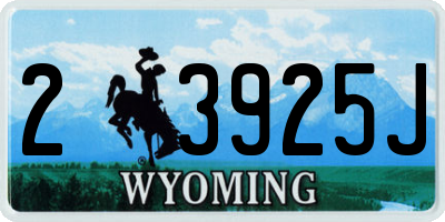 WY license plate 23925J