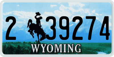 WY license plate 239274