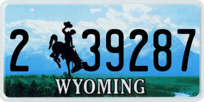 WY license plate 239287