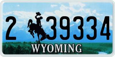 WY license plate 239334