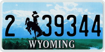 WY license plate 239344
