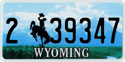 WY license plate 239347