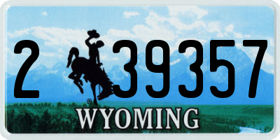 WY license plate 239357