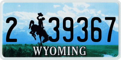 WY license plate 239367