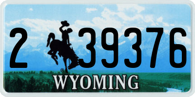 WY license plate 239376