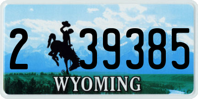 WY license plate 239385