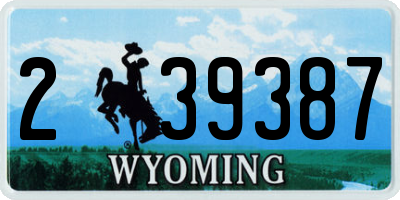 WY license plate 239387