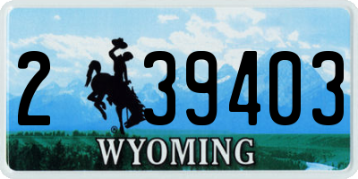 WY license plate 239403