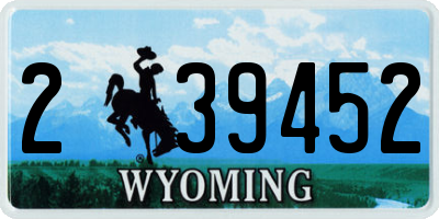 WY license plate 239452