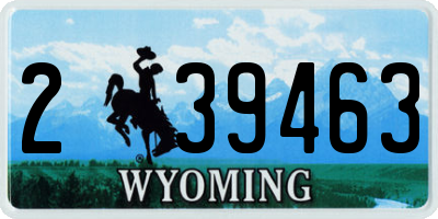 WY license plate 239463