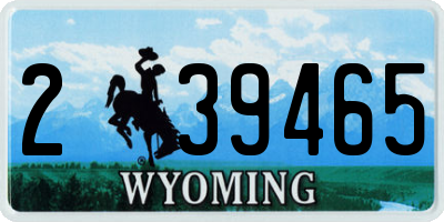 WY license plate 239465