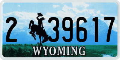 WY license plate 239617
