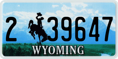 WY license plate 239647