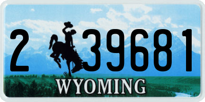 WY license plate 239681