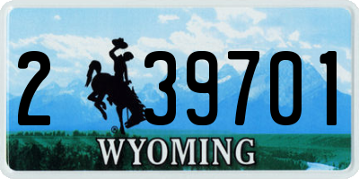 WY license plate 239701