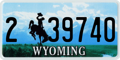WY license plate 239740