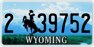 WY license plate 239752