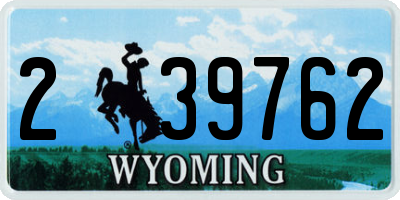 WY license plate 239762