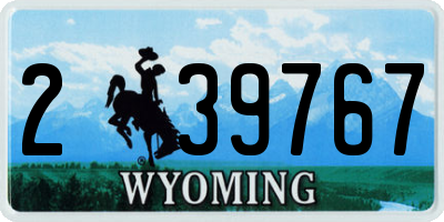 WY license plate 239767