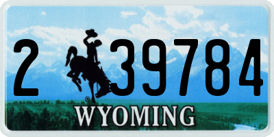 WY license plate 239784