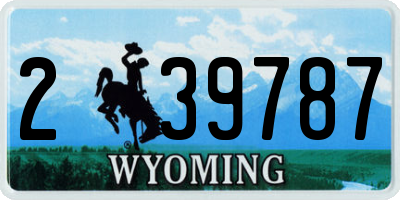 WY license plate 239787