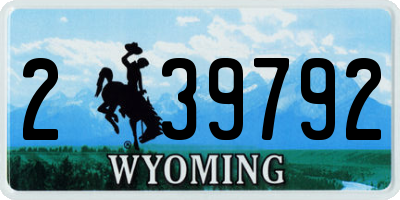 WY license plate 239792