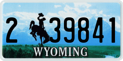 WY license plate 239841