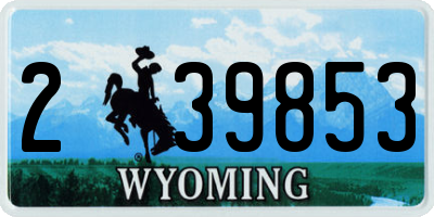 WY license plate 239853