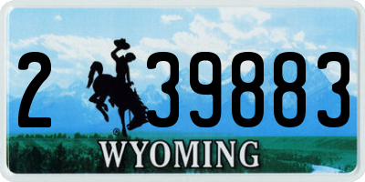 WY license plate 239883