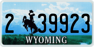 WY license plate 239923