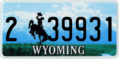 WY license plate 239931