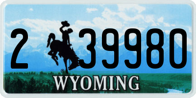 WY license plate 239980