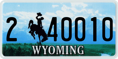 WY license plate 240010