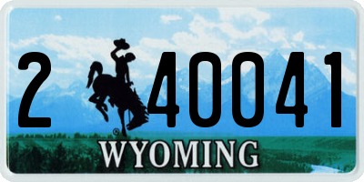 WY license plate 240041