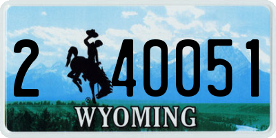 WY license plate 240051
