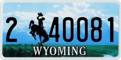 WY license plate 240081