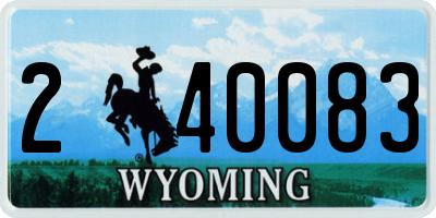 WY license plate 240083