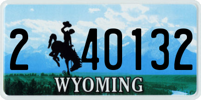 WY license plate 240132