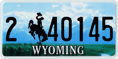 WY license plate 240145