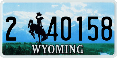 WY license plate 240158