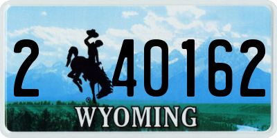 WY license plate 240162