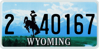 WY license plate 240167