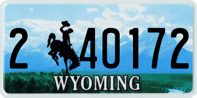 WY license plate 240172
