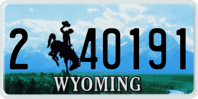 WY license plate 240191