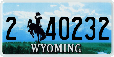 WY license plate 240232