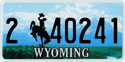 WY license plate 240241